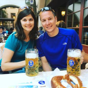Giant beers and pretzels at Hofbrauhaus